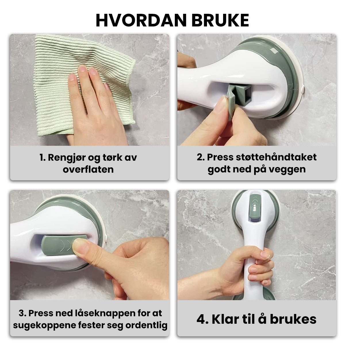 SafeGrip™ - Handgreep voor badkamerondersteuning